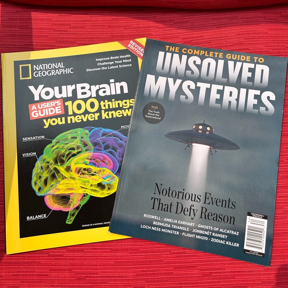 Set Of Two Magazines Unsolved Mysteries And Your Brain